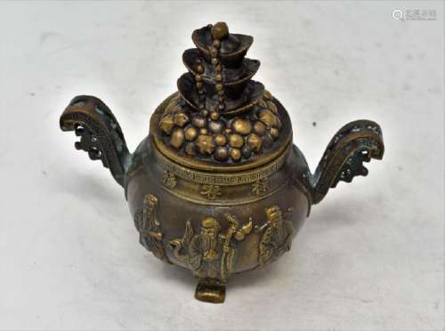 Chinese Gilt Spashes Bronze Censer