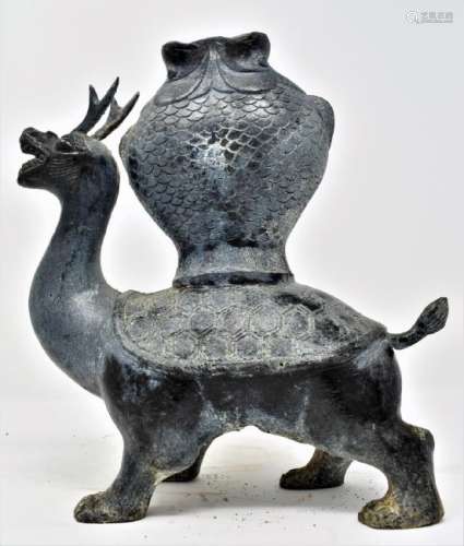 Chinese Warring States Period  Bronze Vessel, Animal