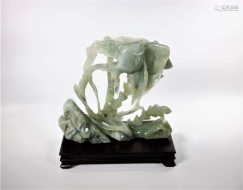 Large Chinese Jadeite Jade Carving Fishes and