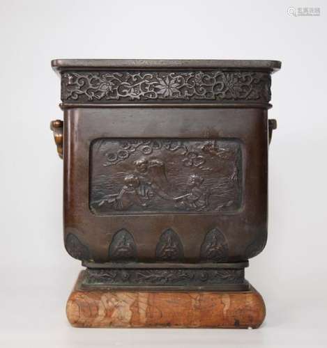 Large Chinese Tong Dynasty Bronze Incense Burner