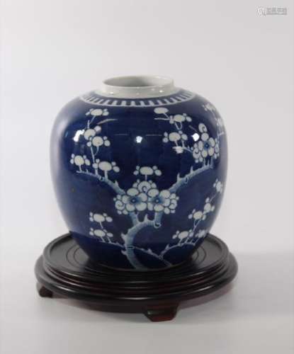Â Chinese Qing Dynasty Blue/White Porcelain Ginger Jar
