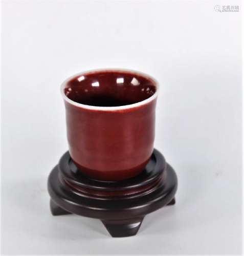 Lang Qing Dynasty Red Glaze Cup