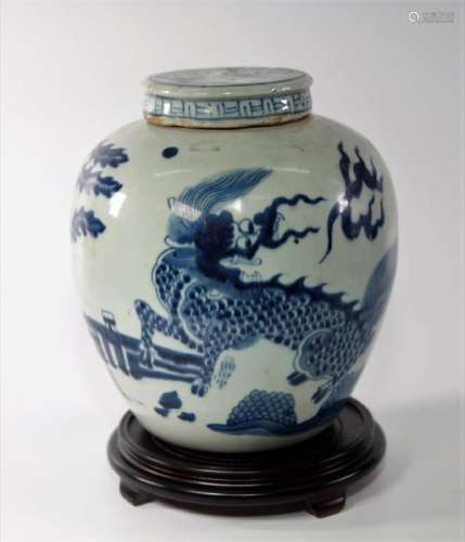 Â Chinese Ming Dynasty Blue and White Kilin Porcelain