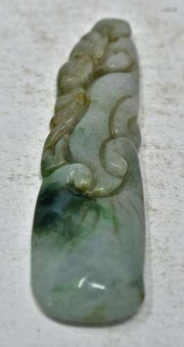 Chinese Natural Burma Jade Carved Lotus Pendant