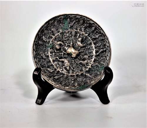 Chinese circular archaistic metal mirror