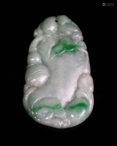 Chinese Natural Burma Carved Jade Pendant