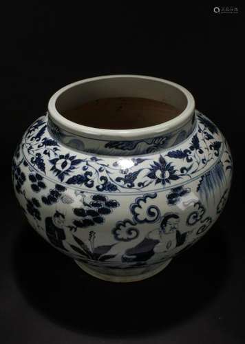 A Chinese Blue and White Estate Story-telling Porcelain