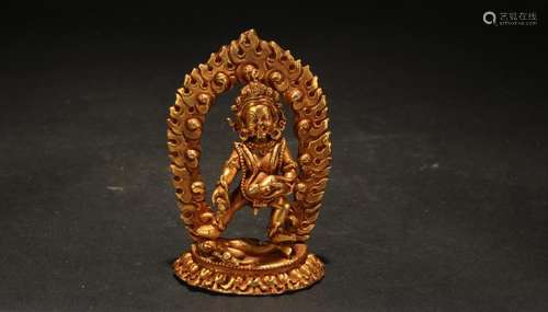 An Estate Tibetan Gilt Religious Buddha Statue