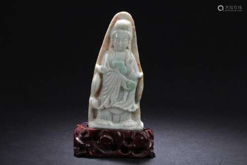 An Estate Chinese Jade-curving Statue