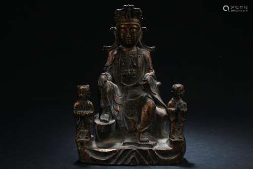 A Chinese Seated Joyful-kid Estate Buddha Statue