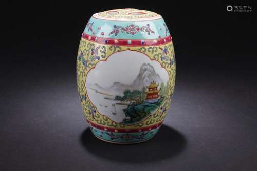 An Estate Chinese Landscape Porcelain Vase