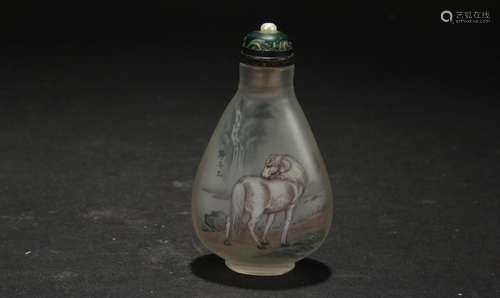 A Chinese Horse-portrait Estate Fortune Snuff Bottle