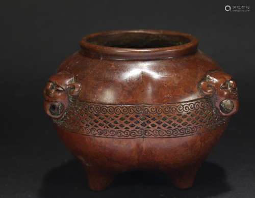 A Chinese Tri-podded Estate Censer Display