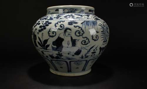 An Estate Chinese Story-telling Blue and White