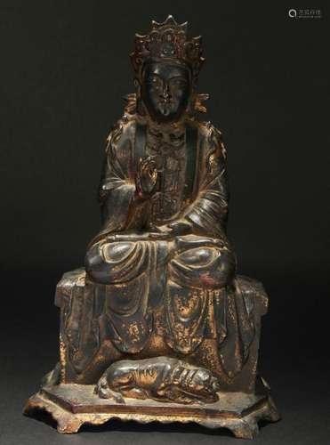 An Estate Chinese Religious Seated  Statue Display