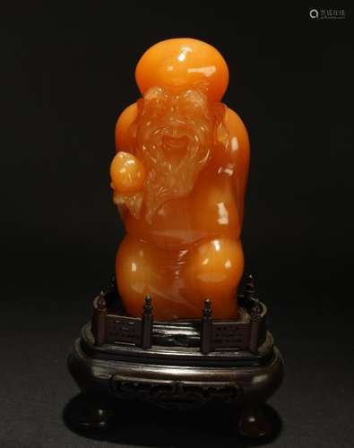 An Estate Chinese Detailed Delicated Soapstone Statue