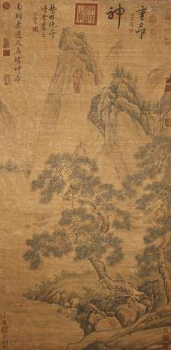 An Estate Chinese Mountain-view Abstract-style Scroll