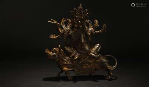 An Estate Chinese Myth-beast Portrait Buddha Statue