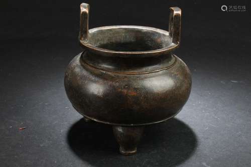 A Chinese Tri-podded Estate Fortune Censer Display