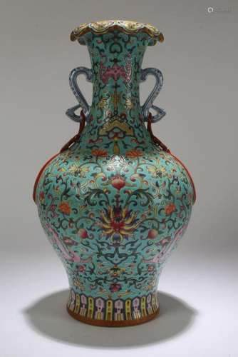 A Chinese Detailed Bat-framing Fortune Porcelain Vase