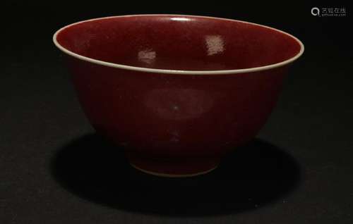 A Chinese Circular Estate Red Porcelain Bowl