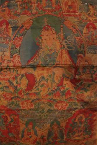 An Estate Tibetan Fortune Thangka Hanging Display