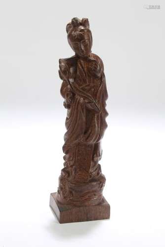 An Estate Chinese Wooden Statue Display