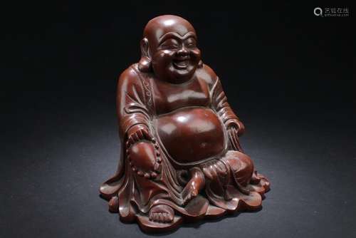 A Chinese Copper-made Estate Happy Buddha Statue