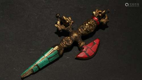 An Estate Tibetan Religious Fortune Dagger Display