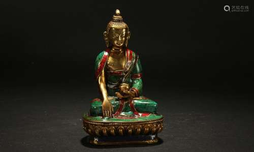 An Estate Tibetan Fortune Statue Display