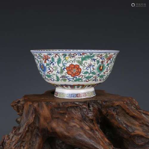 A FAMILLE VERTE BOWL QIANLONG MARK 17TH/C.