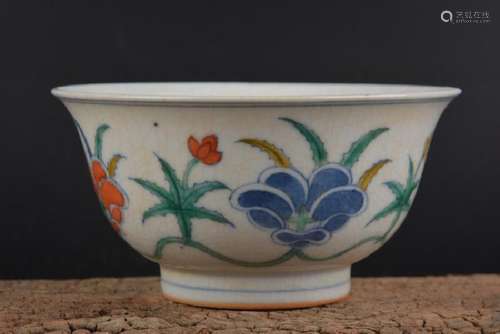 A FAMILLE VERTE BOWL CHENGHUA MARK 14TH/C.