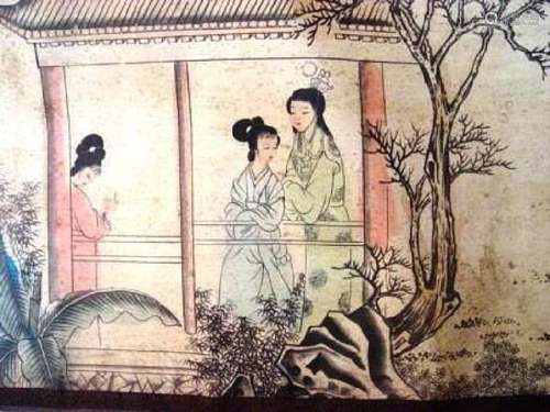 A RARE INK & COLOR FAMILLE ROSE PAINTING QING DYNASTY.