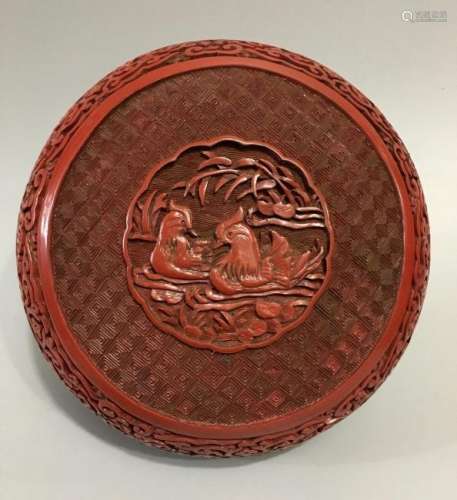 A LACQUER WARE DUCK JEWELRY BOX QING DYNASTY.