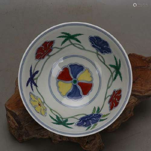 A FAMILLE VERTE BOWL CHENGHUA MARK 14TH/C.