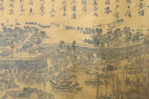 A RARE INK & COLOR EMPIRE PAINTING MING DYNASTY.