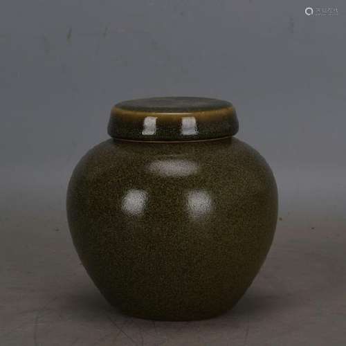 A BROWN OIL SPLASHED JAR POT QING DYNASTY.