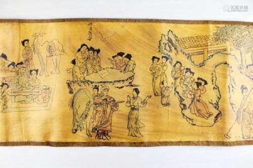 A RARE INK & COLOR EMPIRE PAINTING QING DYNASTY.