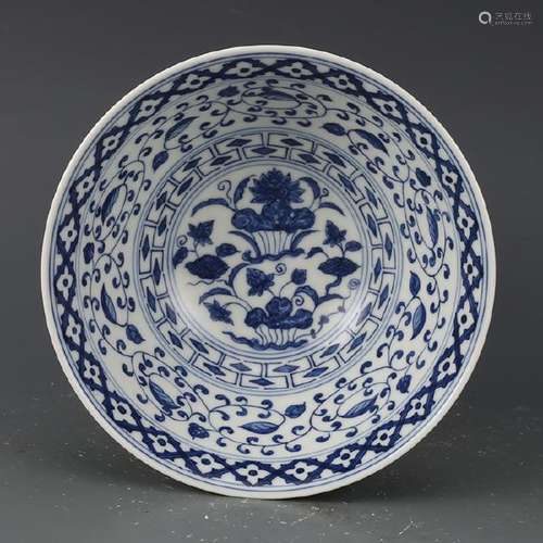 A BLUE & WHITE LOTUS BOWL CHENGHUA MARK 14TH/C.