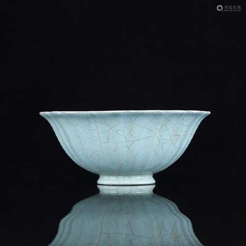 A SKY BLUE CRACKLE BOWL MING DYNASTY.