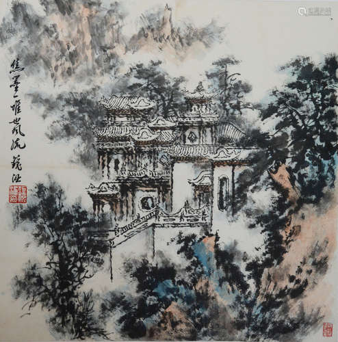 近代 何镜涵 （1923-2008） 寺院