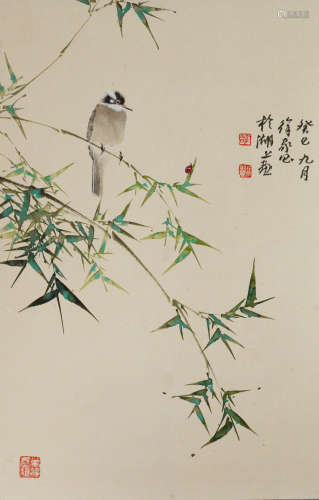 近代 徐家昌（1942-） 竹鸟