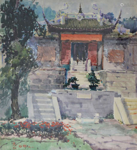 近代 张充仁  （1907-1998） 水彩