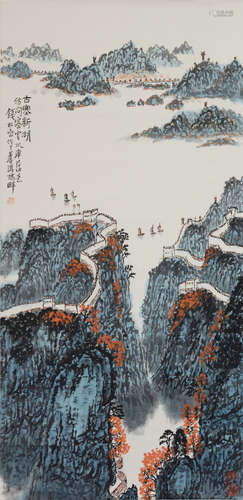 近代 钱松喦（1899-1985）  古寨新湖