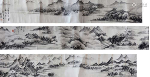 近代 黄宾虹(1865—1955)《仿糘山水图卷》