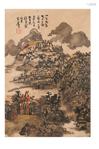 近代 余任天山水