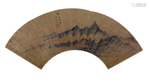 近代 王时敏（1592-1680） 山水扇面