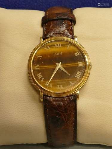 Montre Piaget en or jaune 18 carats, cadran en oei…