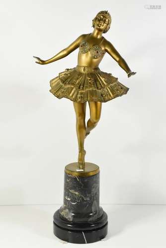 Danseuse en bronze signée Rieder sur socle en marb…