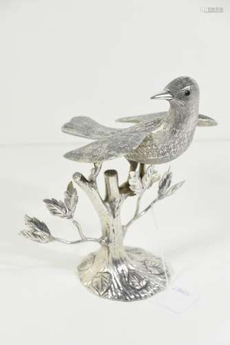 Oiseau en argent (Ht 23cm)